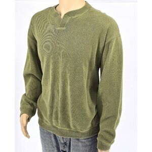 TOMMY BAHAMA Kiwi Green Cotton Knit Pullover V-Neck Sweater Men's L